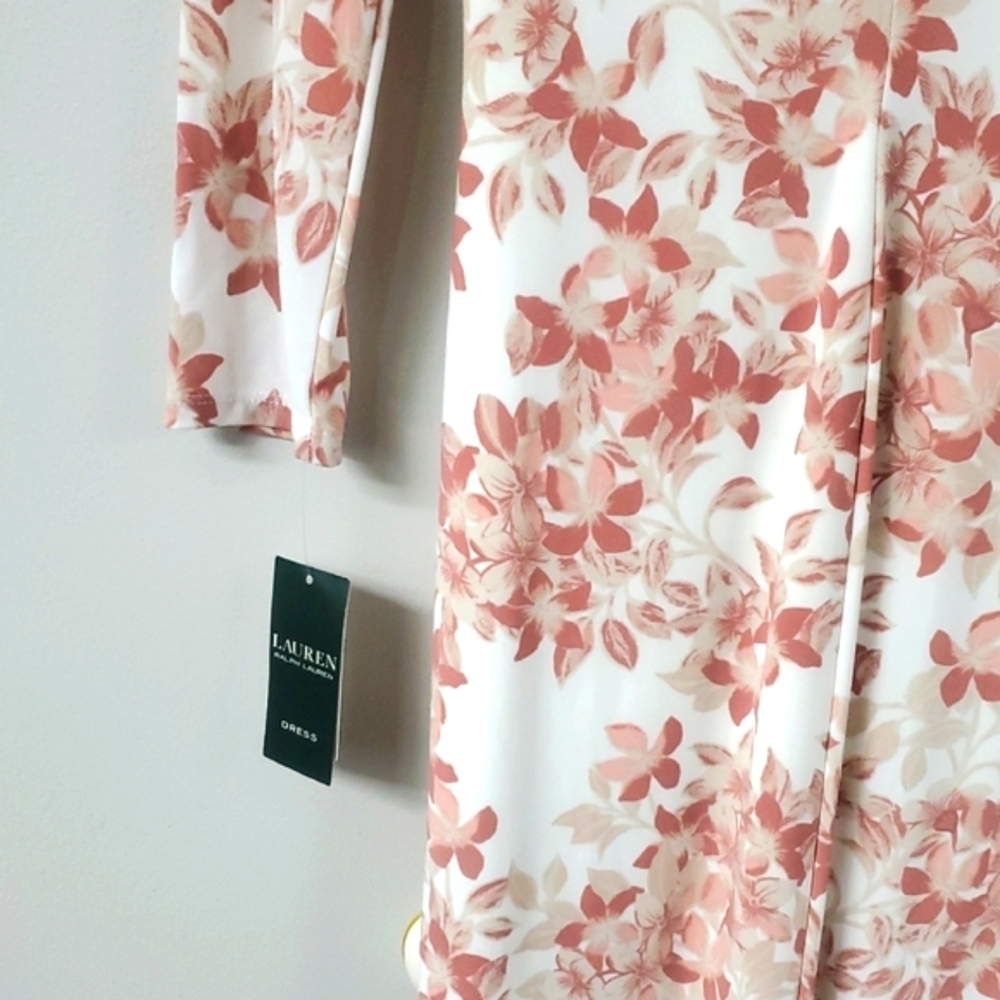 Lauren Ralph Lauren Floral Wrap Dress - Pink and White - Picture 8 of 8
